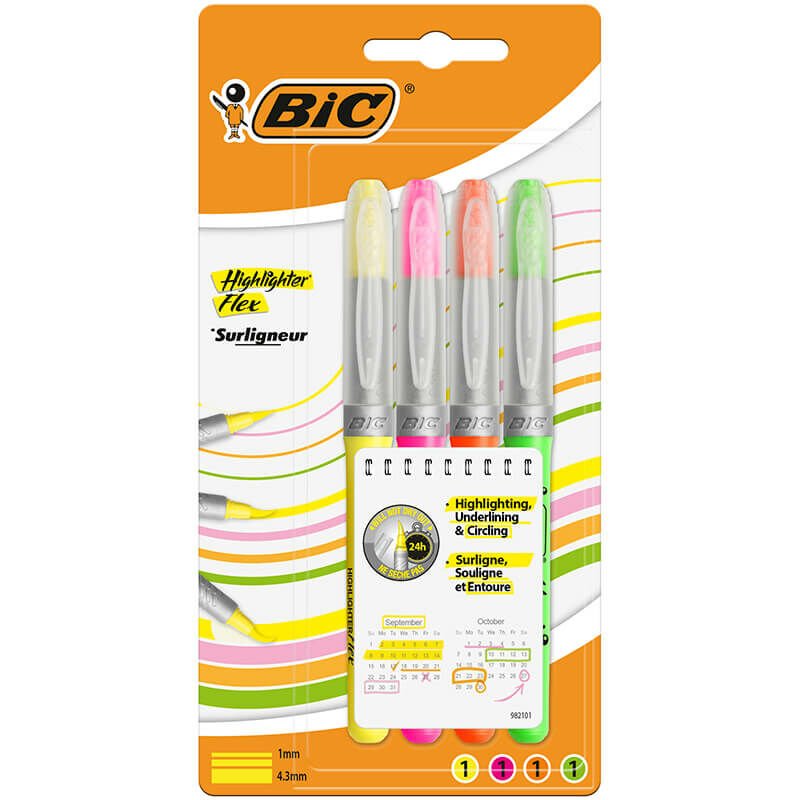 BİC MARKING HIGHLIGHTER FLEX 4'LÜ BLİSTER 946041