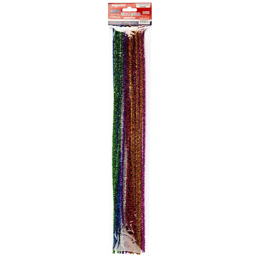 BİGPOİNT BP737-52 SİMLİ ŞÖNİL 50 CM 7 RENK / 25'Lİ POŞET