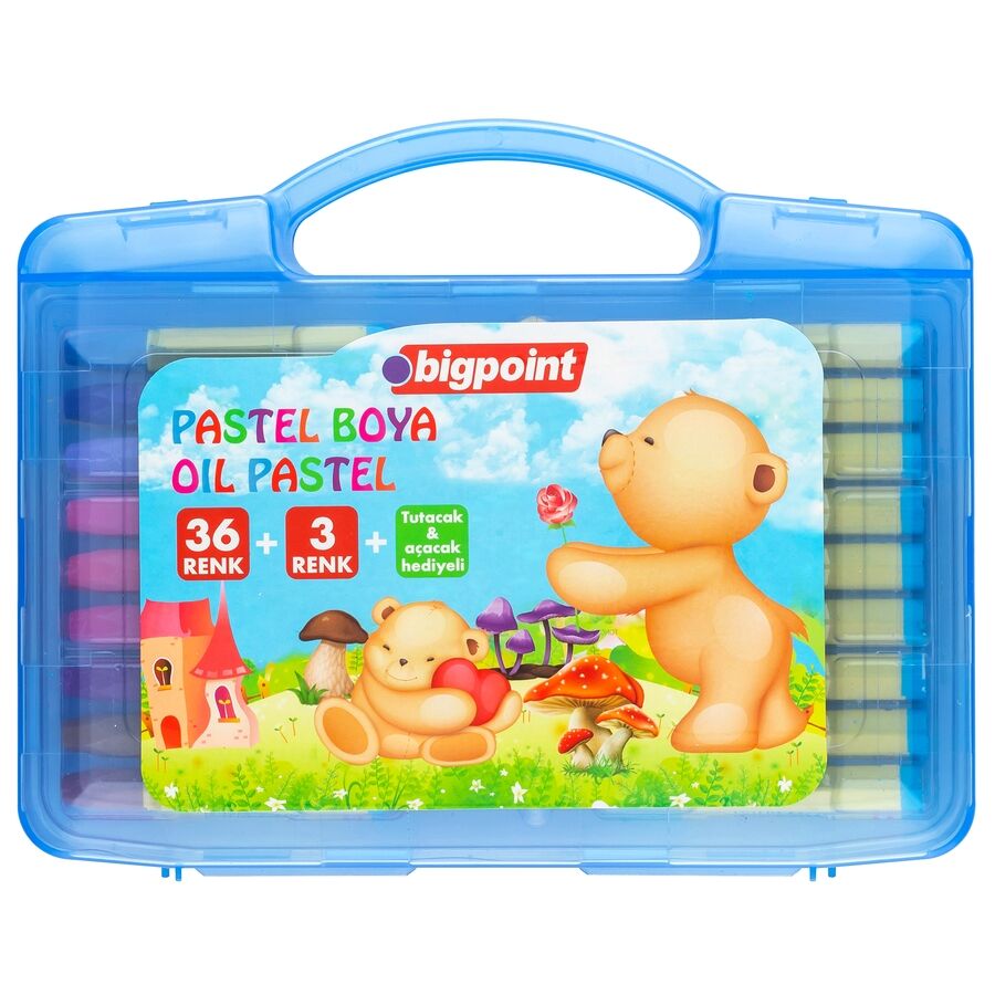 BİGPOİNT BP741-36M PASTEL BOYA 36+3 RENK - MAVİ ÇANTALI