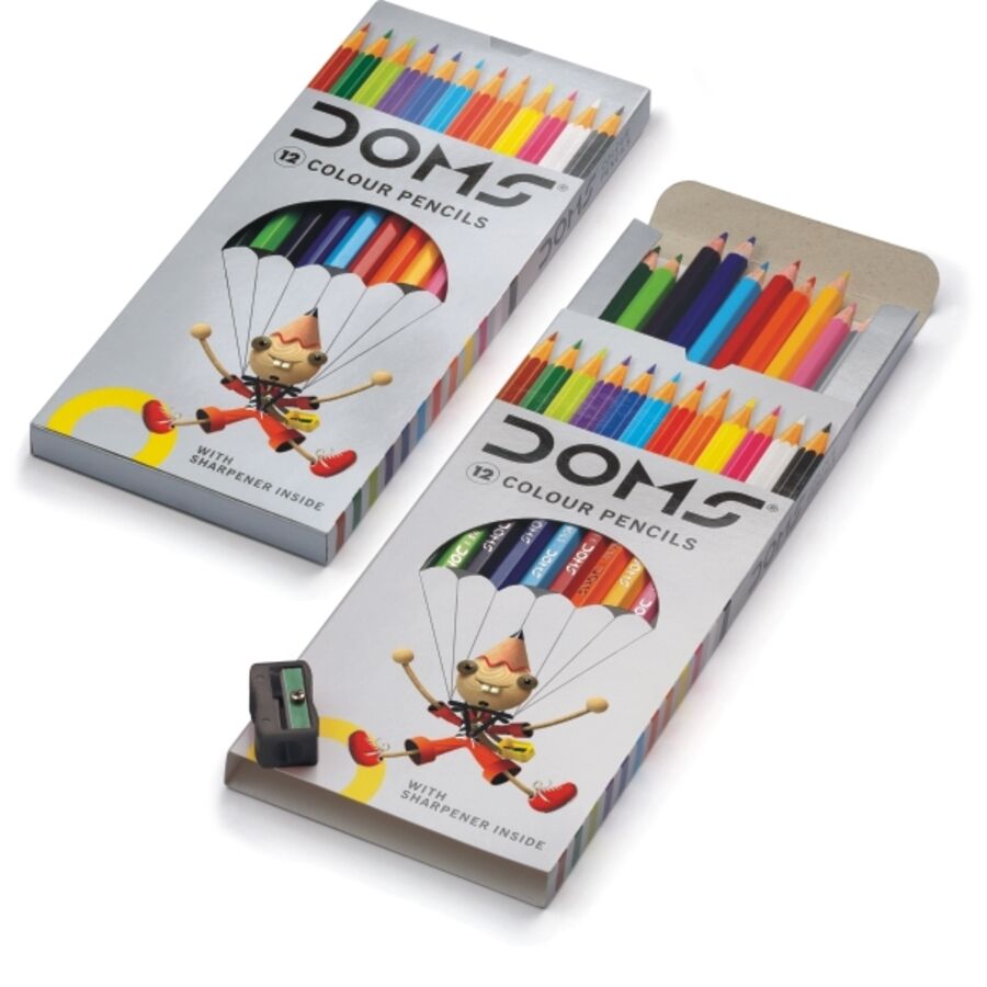 DOMS DO3445 KURU BOYA KALEMİ 12 RENK TAM BOY 12'Lİ PK