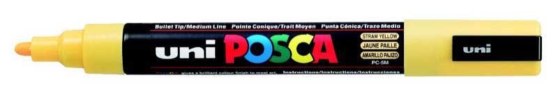 UNİ PC-5M POSCA POSTER MARKÖRÜ STRAW SARI 6'LI KT.