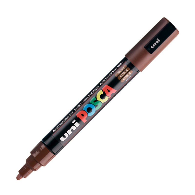 UNİ PC-5M POSCA POSTER MARKÖRÜ KAHVERENGİ 6'LI KT.