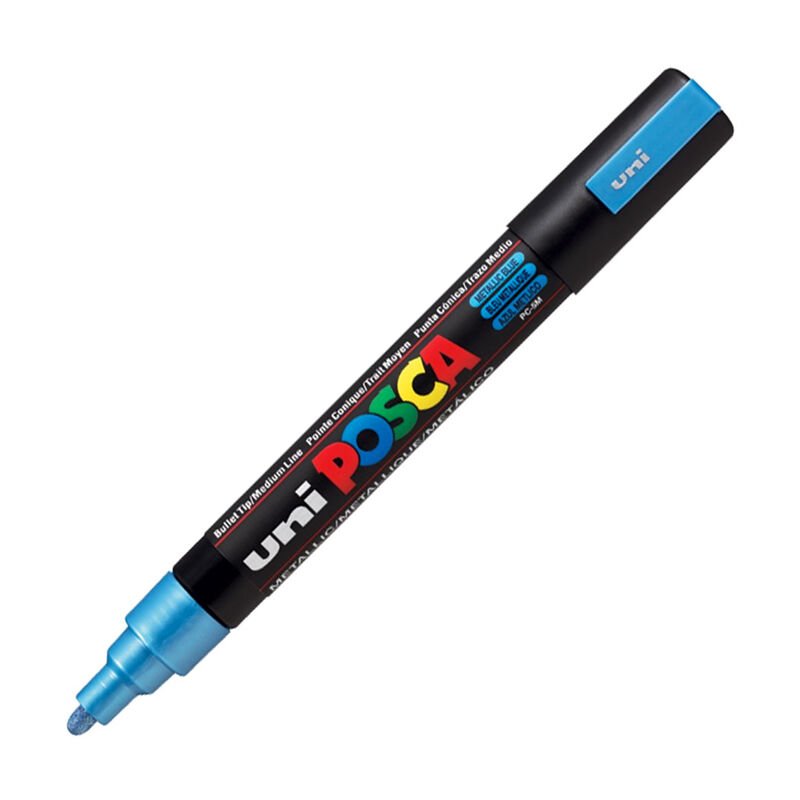 UNİ PC-5M POSCA POSTER MARKÖRÜ METALİK MAVİ 6'LI KT.