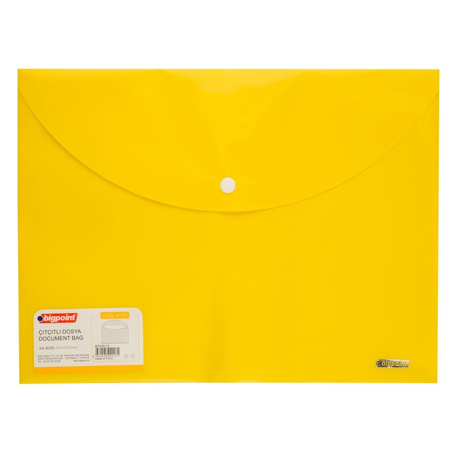 BİGPOİNT BP238-15 ÇITÇITLI DOSYA LOLLY A4 SARI 12'Lİ PAKET