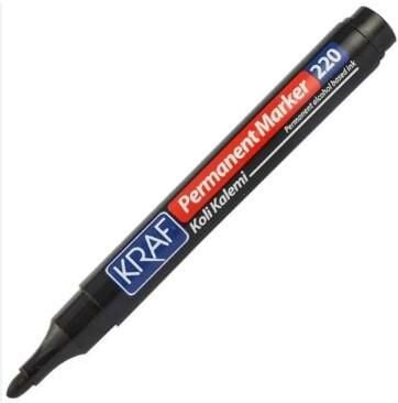 KRAF 220 PERMANENT MARKÖR YUVARLAK UC SİYAH 12'Lİ KUTU