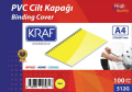 KRAF 512G CİLT KAPAĞI A4 160 MİC. 100 LÜ SARI