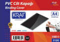 KRAF 512G CİLT KAPAĞI A4 160 MİC. 100 LÜ SİYAH