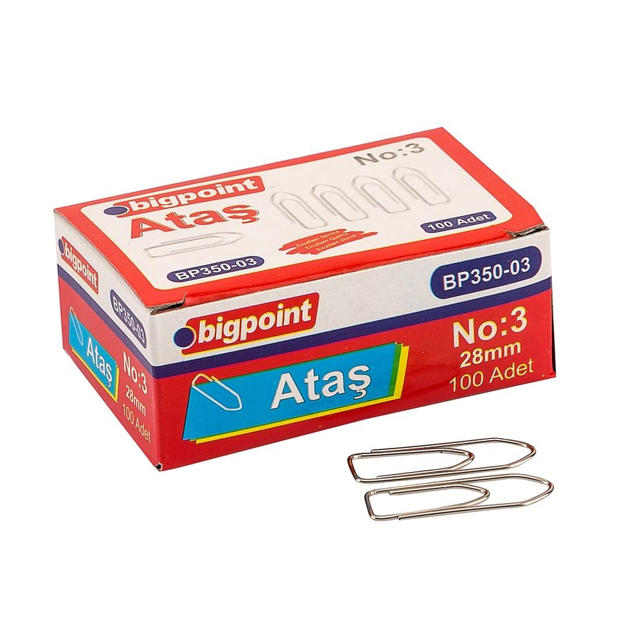 BİGPOİNT BP350-03 NİKEL ATAŞ NO:3 (28MM) 10'LU KUTU