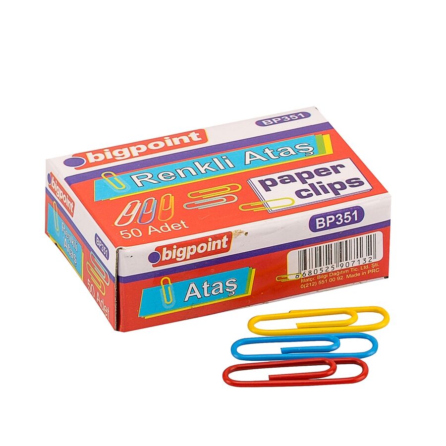 BİGPOİNT BP351 RENKLİ ATAŞ NO:3 (28MM) 10'LU KUTU