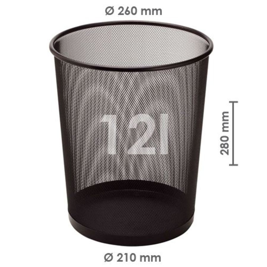 BİGPOİNT BP410-95 METAL PERFORE ÇÖP KOVASI BÜYÜK SİYAH