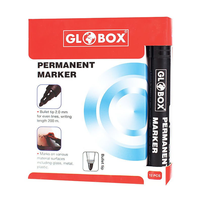 GLOBOX 6771 KOLİ KALEMİ YUVARLAK UÇ SİYAH 12'Lİ KT.