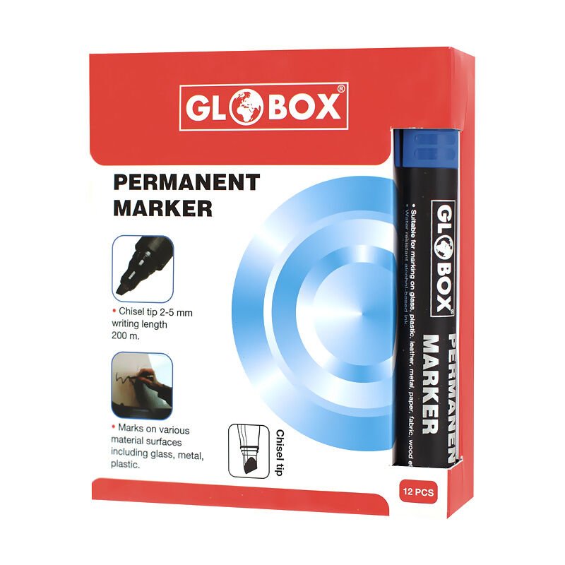 GLOBOX 6770 KOLİ KALEMİ YUVARLAK UÇ MAVİ 12'Lİ KT.