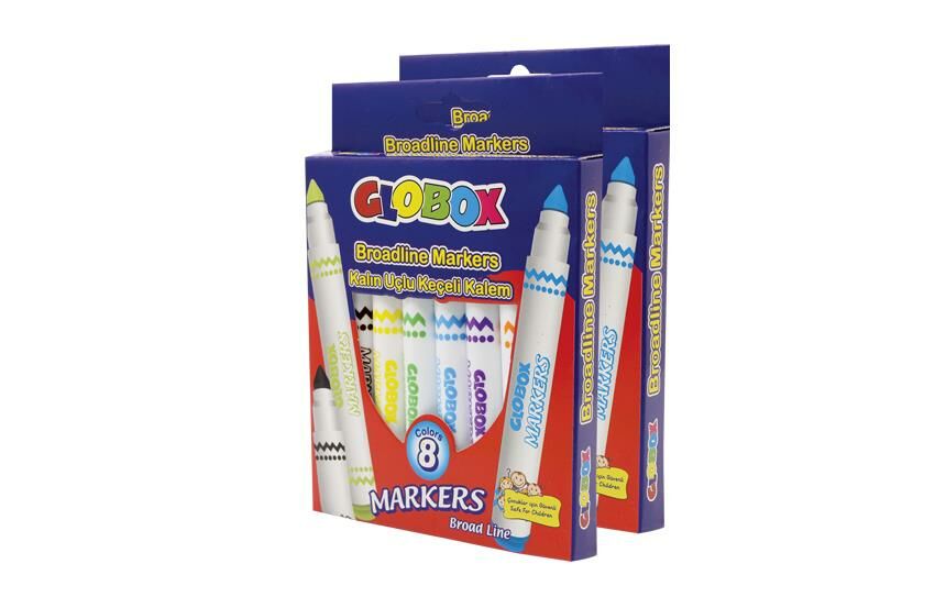GLOBOX 1522 KALIN UÇLU KEÇELİ KALEM 8'Lİ