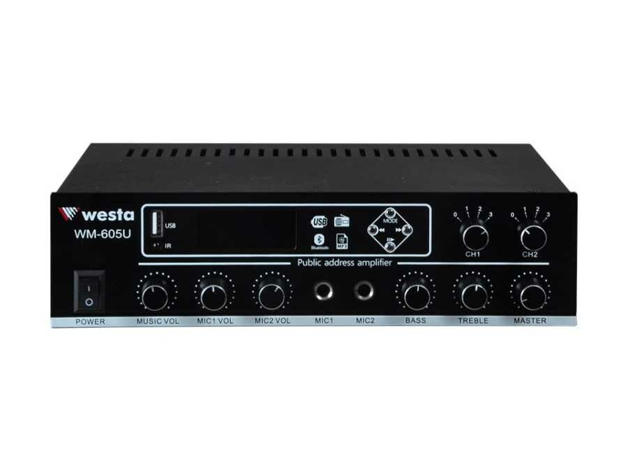 Westa WM-605U - 2 Bölgeli 100W/100V Mixer Amfi 100V Mixer Amfi
