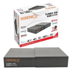 HIREMCO TURBO S10 4GB DAHILI HAFIZA 1 GB RAM 1.6 GHZ İŞLEMCİ YOUTUBE-NETFLIX 4K FULL HD UYDU ALICISI