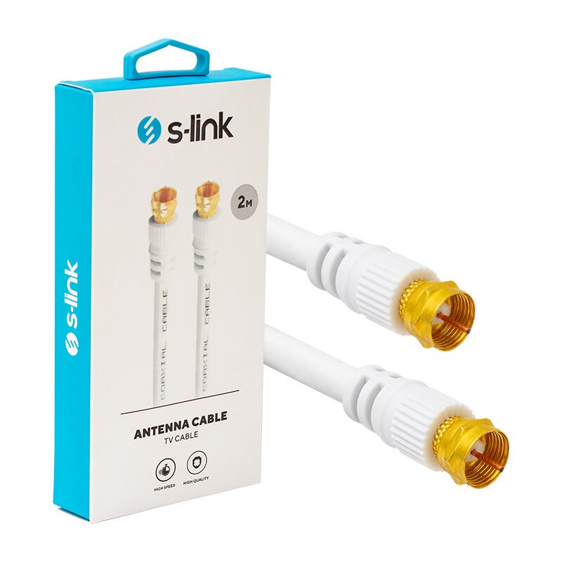 S-LINK SLX-590 F KONNEKTÖRLÜ 2 METRE HAZIR RG6/U ANTEN KABLOSU