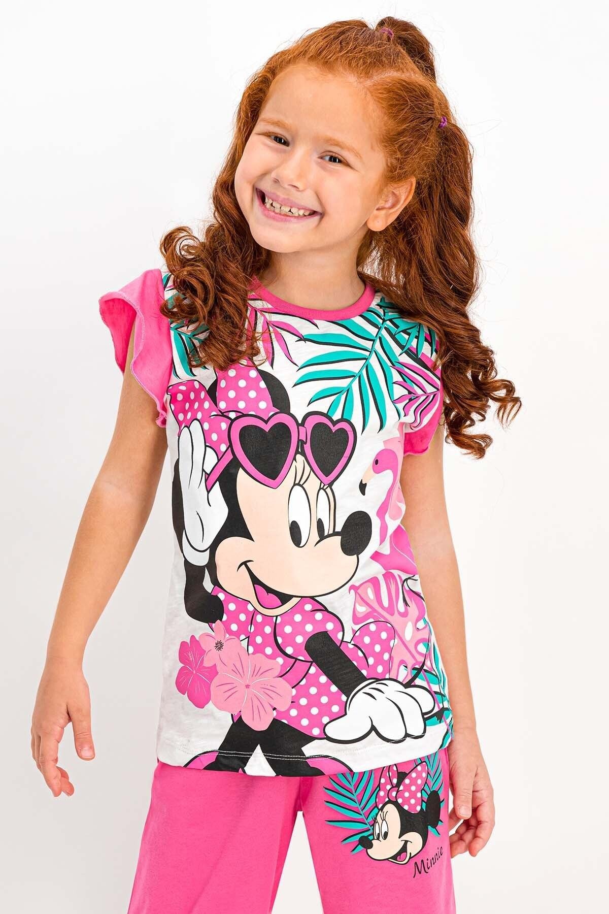 MINNIE MOUSE KIZ ÇOCUK KISA KOL KAPRİ TAKIMI