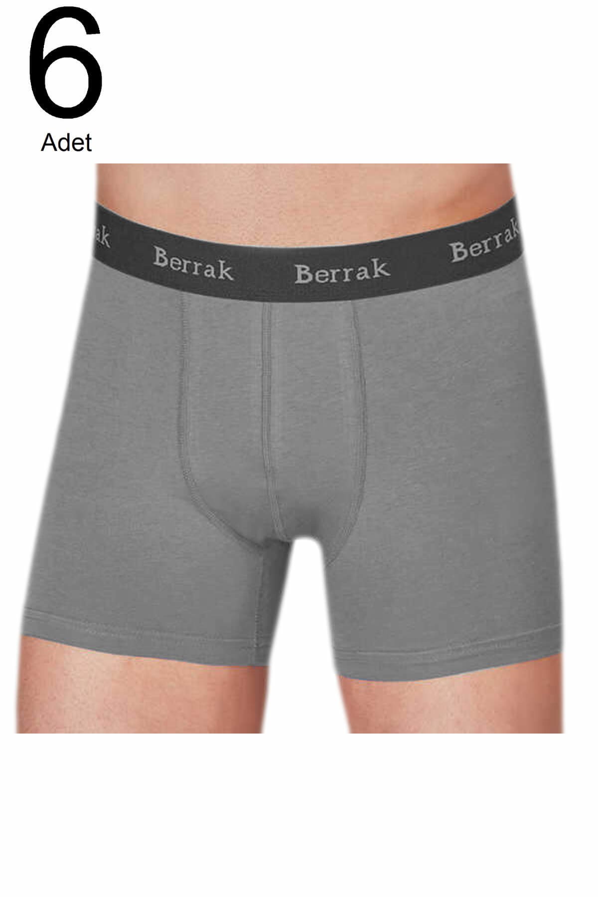 Erkek Gri 6'lı Paket Likralı Modal EsnekBoxer ELF568BER4476CCM6