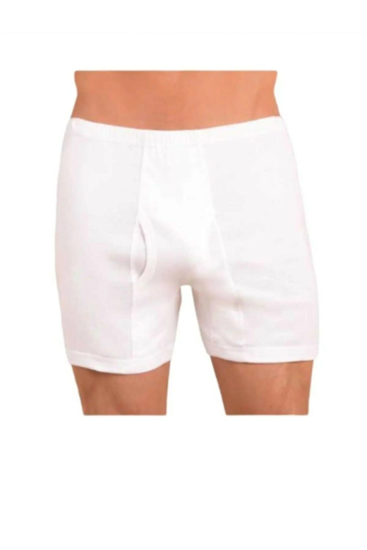 Erkek Beyaz Paçalı 6'Lı Boxer