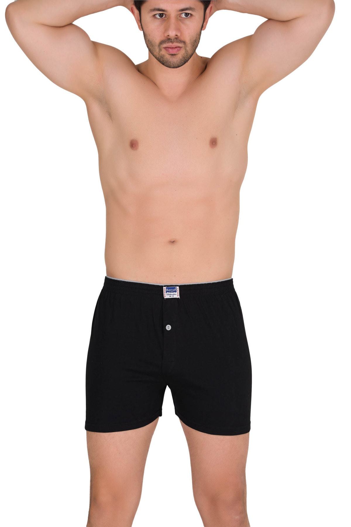 Erkek Siyah 6'lı Renkli Boxer Short