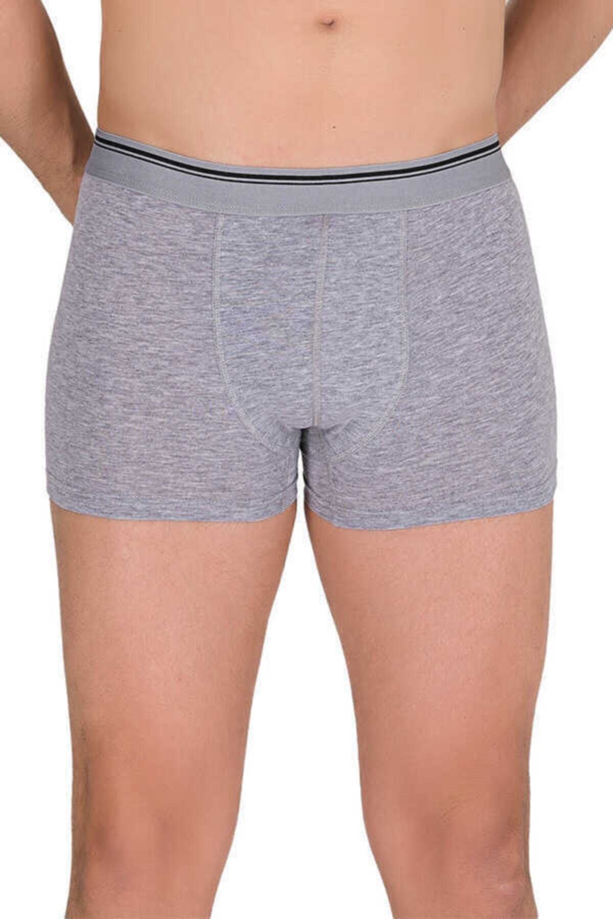Erkek Gri Likralı Boxer 6'lı Paket 1097