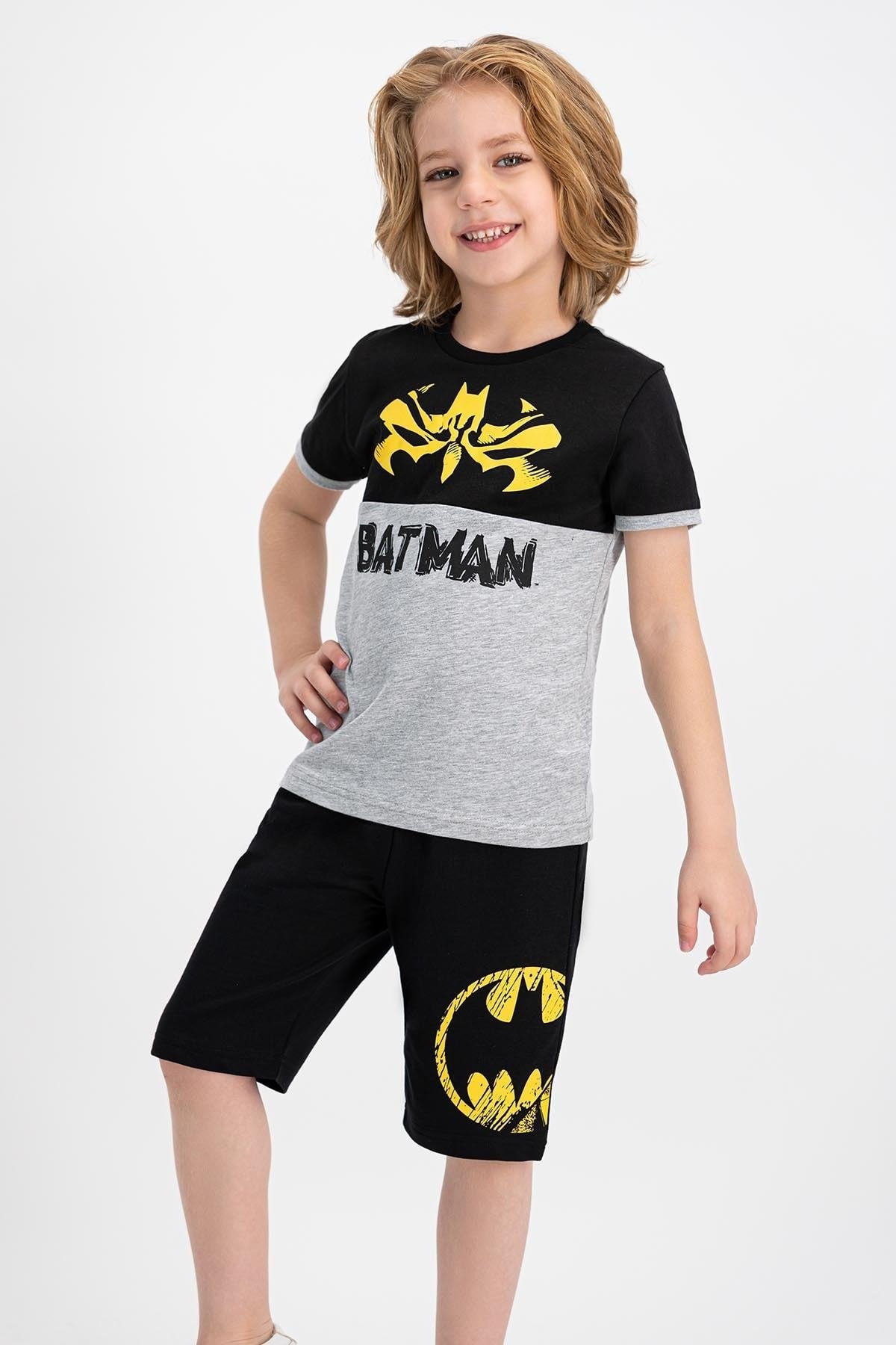BATMAN KISA KOLLU ERKEKÇOCUK BERMUDA TAKIMI