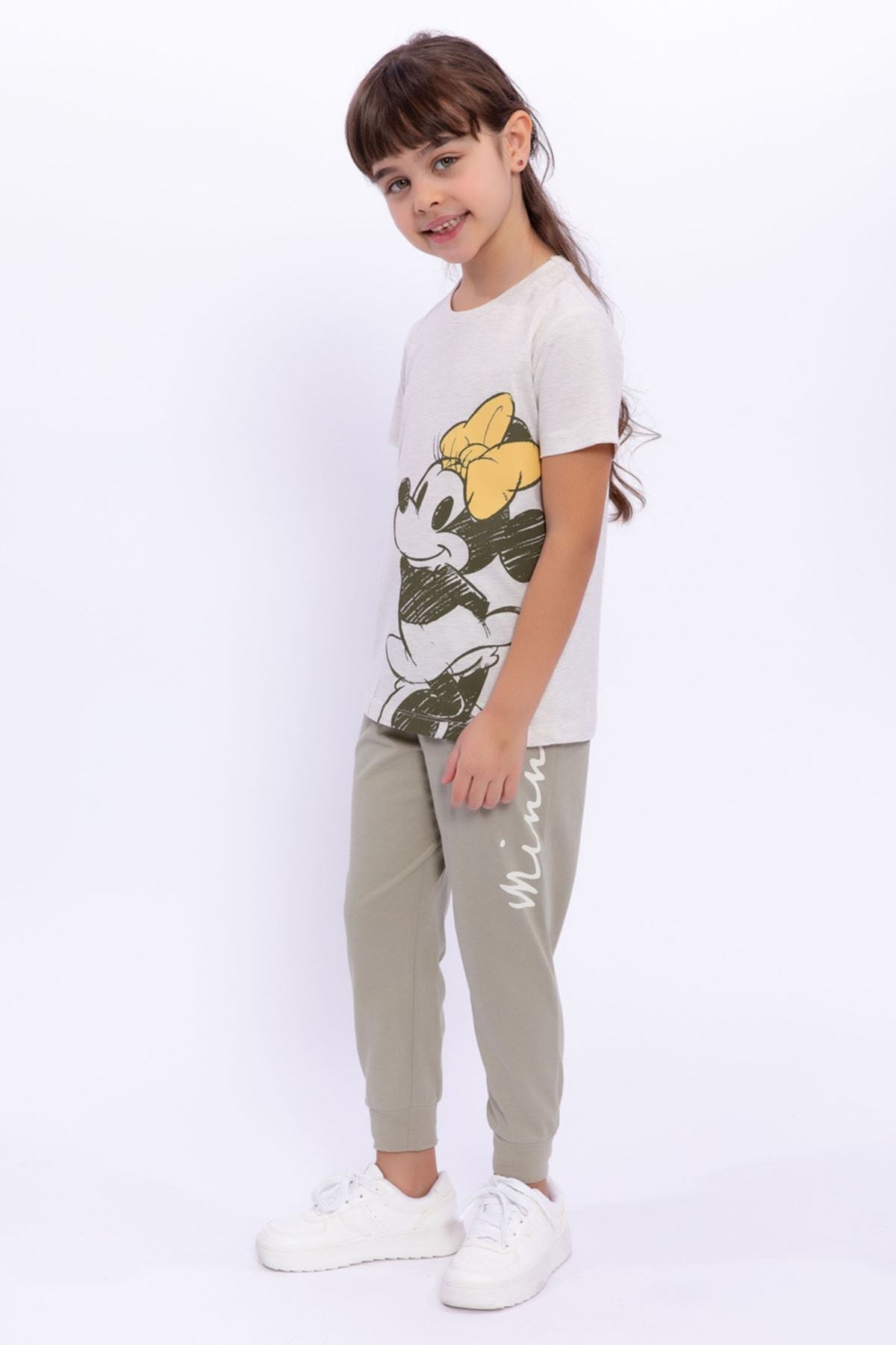 Lisanslı Kremmelanj Kız Çocuk Pijama Takımı