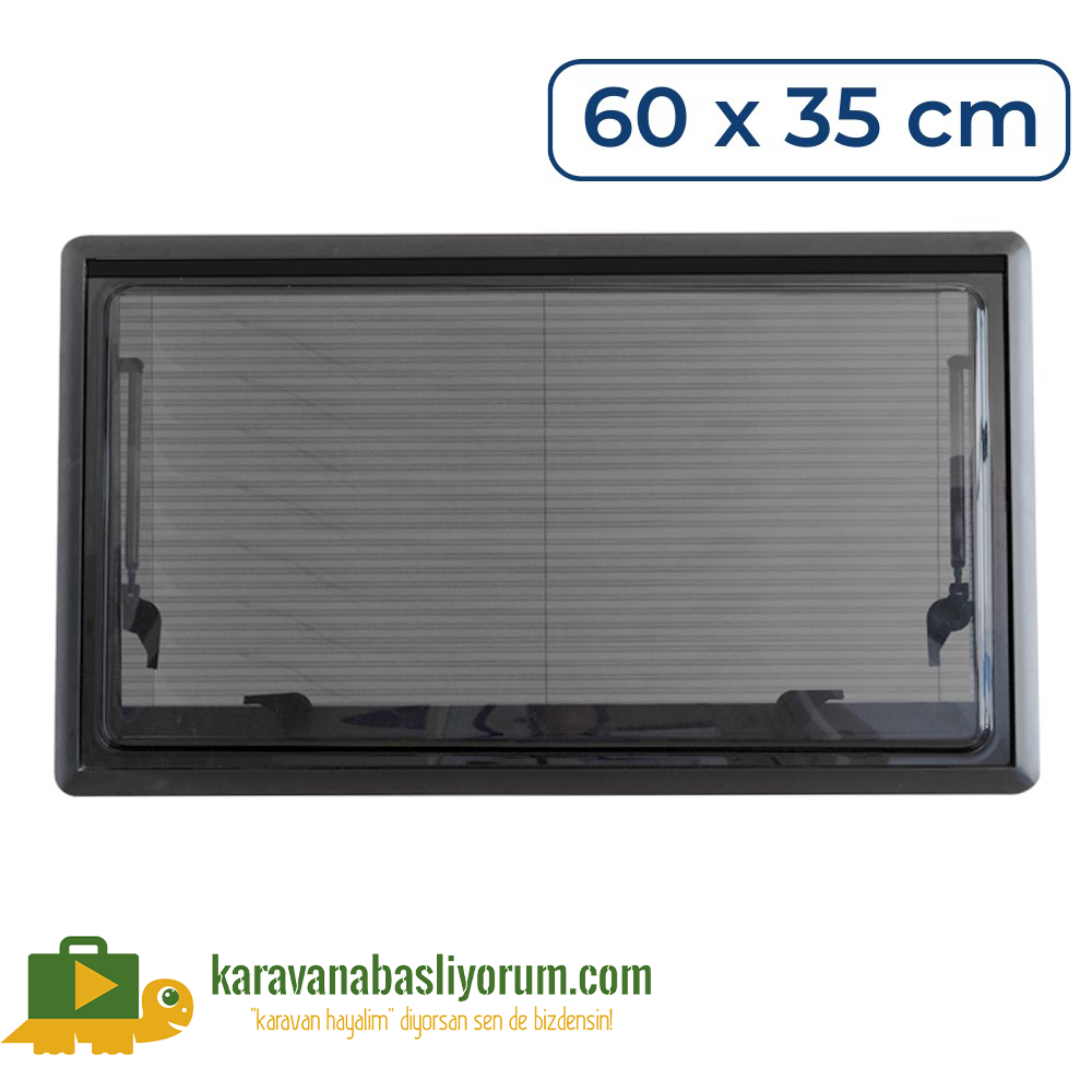 Amortisörlü Karavan Cam Pencere 60cm x 35cm