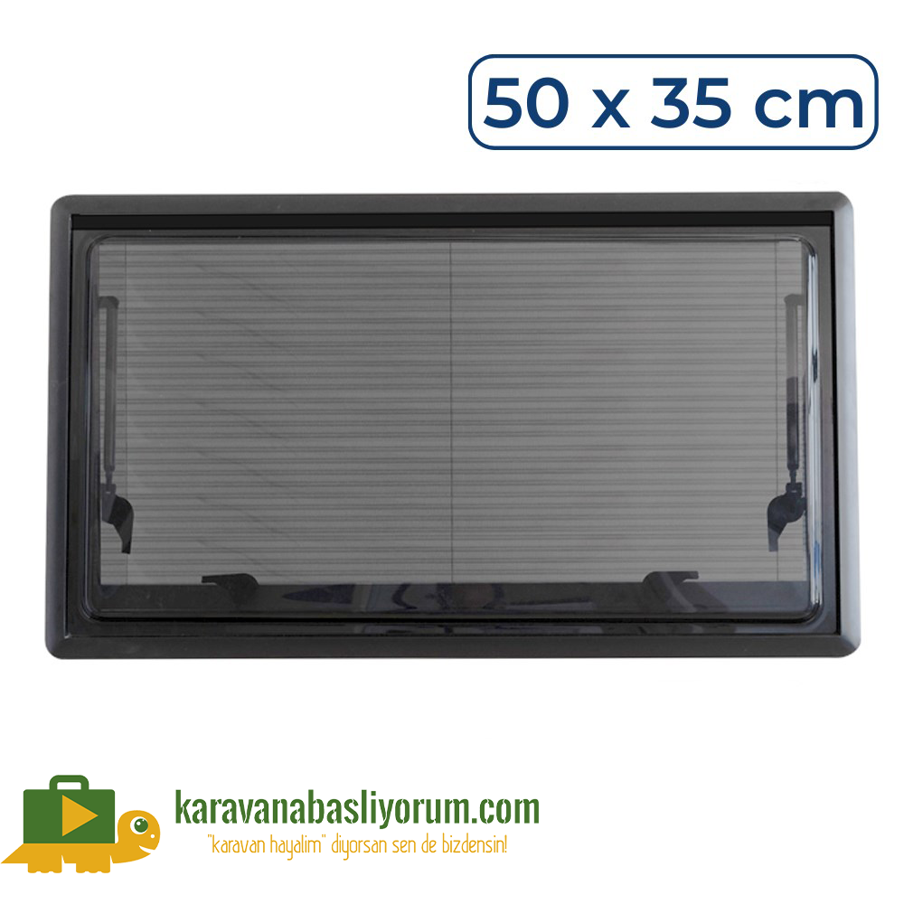 Amortisörlü Karavan Cam Pencere 50cm x 35cm