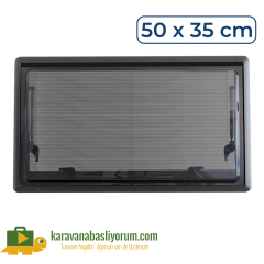 Amortisörlü Karavan Cam Pencere 50cm x 35cm
