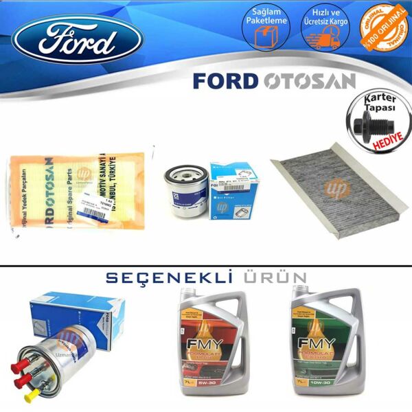 Ford Connect Filtre Bakım Seti 2002-2013 Hava+Yağ+K.Polen+Yakıt Filtresi+Motor Yağı