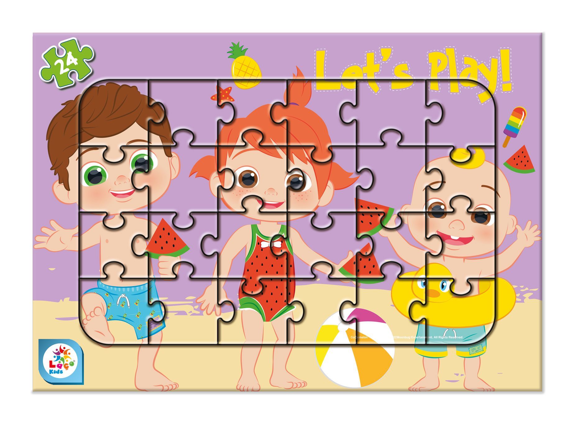 Laço Kids CO7793 Cocomelon 24 Frame Puzzle Plaj