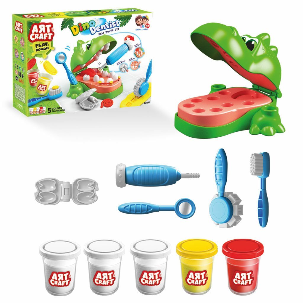Dede Dinozor Dişçi Oyun Hamur Set