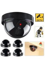 4 Adet Sahte Güvenlik Kamerası Led Işıklı Pilli Caydırıcı Maket Taklit Kamera 4 Adet