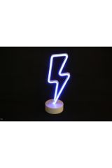 Yıldırım Neon 3'lü Lamba Usb Ve Pilli Şimşek Şeklide 3 Renk Led Işık