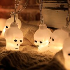 Kuru Kafa Başlıklı Led Işık Zinciri 10'lu Pilli Halloween Cadılar Bayramı Kutlama Dekor Işığı
