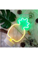 Dekoratif Usb Ve Pilli Ananaslı Neon Led Masa Ve Gece Lambası Hediyelik Lamba
