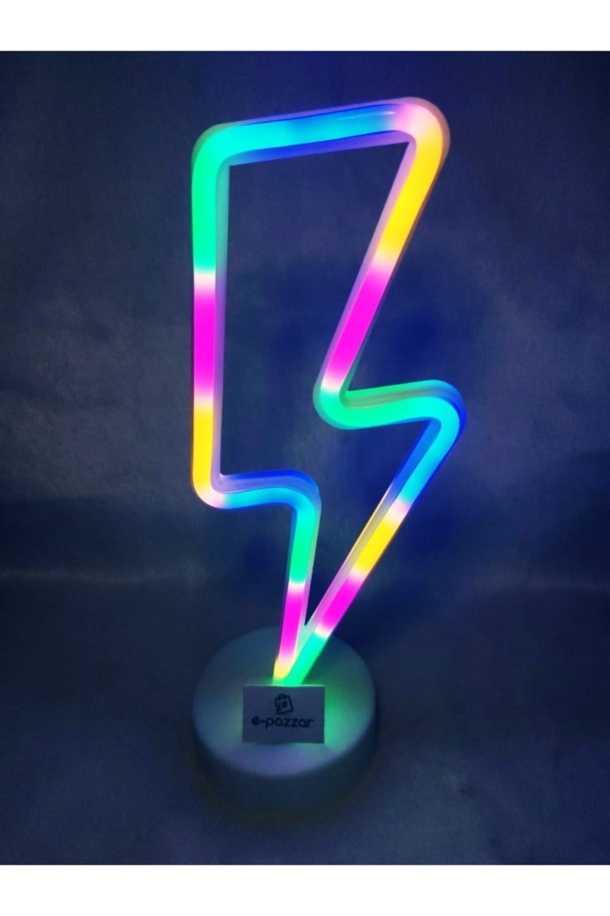 Şimşek Şeklinde Rgb Neon Dekoratif Led Lamba Usb'li Masa Lambası