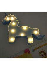 3d Unicorn Dekoratif Pilli Led Masa Duvar Ve Gece Lambası Aydınlatma