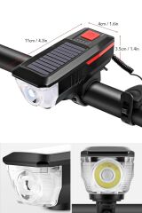 Kornalı Bisiklet Feneri Solar Güneş Enerji Ve Usb Ile Şarj Edilebilir Su Geçirmez T6 Led Feneri Kırm