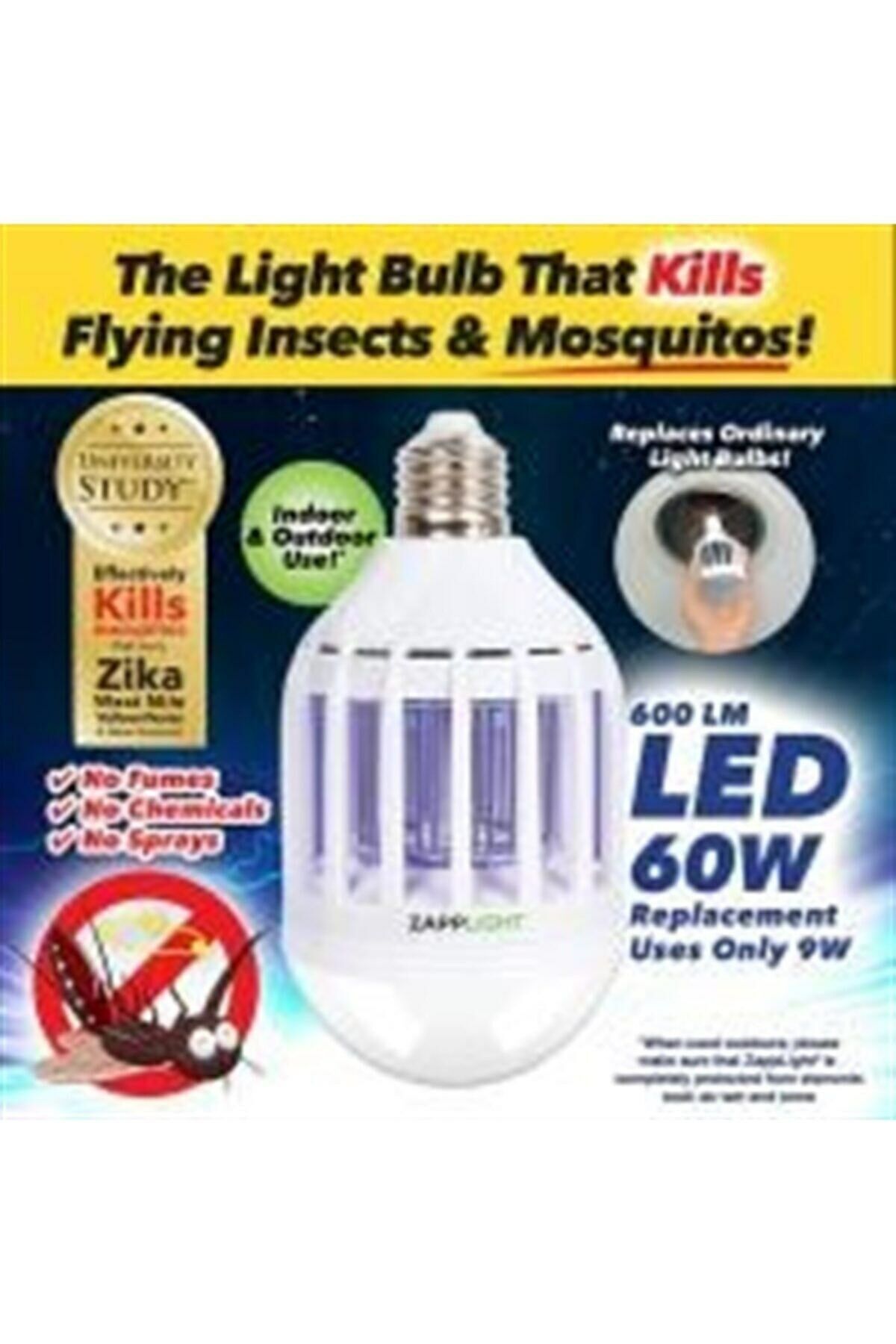 İlaçsız Sivrisinek ve Haşere Kıran Mor Işıklı LED 60W Ampül
