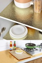 10 Metre Mutfak Tezgah Üstü Sticker Folyo Gold Renk 10 Metre Kendinden Yapışkanlı Silinebilir Folyo