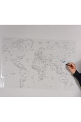 Dünya Ve Türkiye Haritası Manyetik Duvar Stickerı 110 X 56 Cm