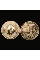5 Adet Bitcoin Madeni Hatıra Parası Hediyelik Dekoratif Metal Sikke