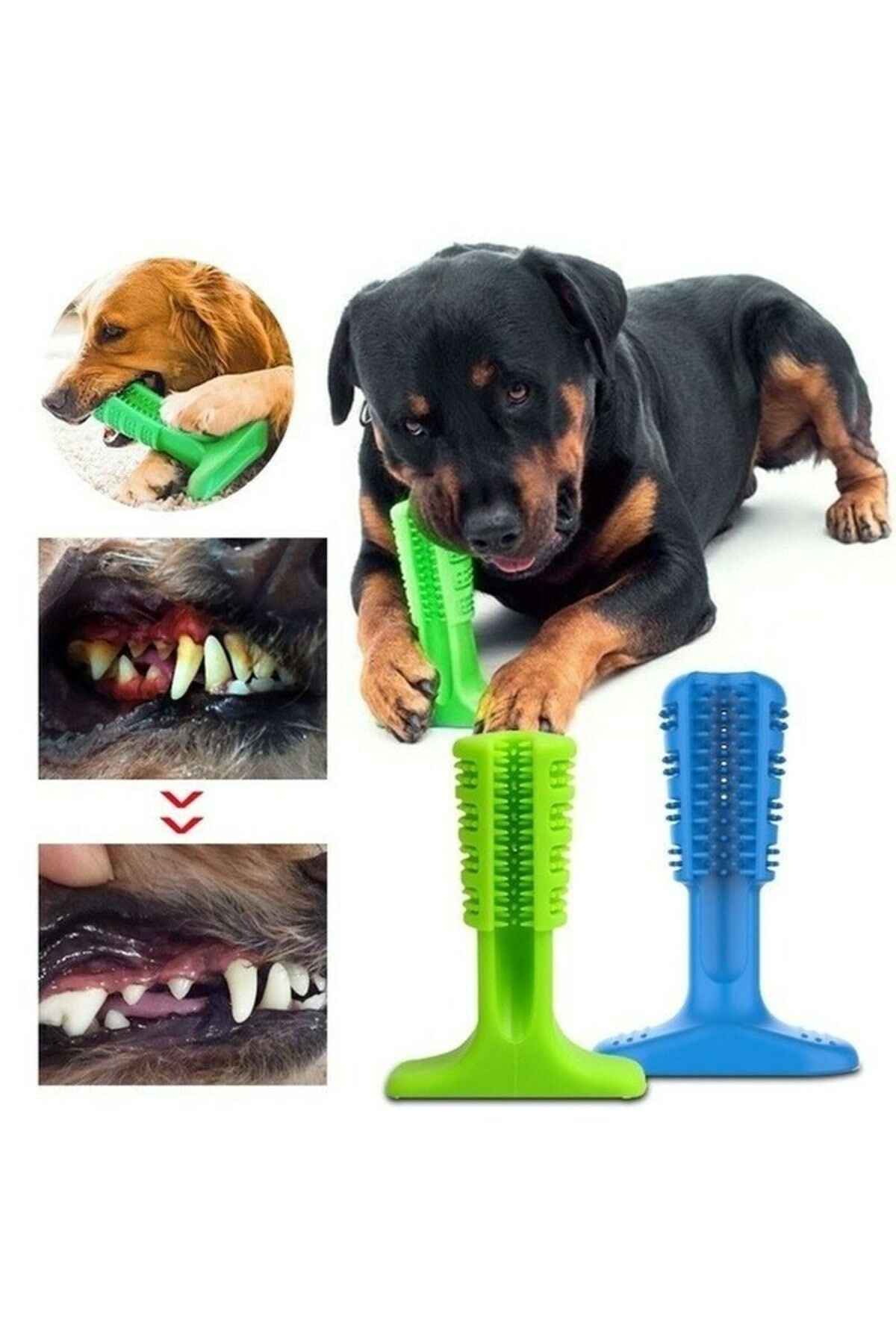 2 Adet Silikon Köpek Diş Fırçası Isırma Aparatı Büyük Boy 2 Adet Köpek Oyun Isırma Oyuncağı