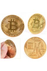 2 Adet Bitcoin Madeni Hatıra Parası Hediyelik Dekoratif Metal Sikke