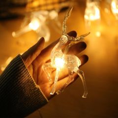 Yılbaşı Noel LED Ren Geyiği Işık Zinciri Fener Ev Partisi Vitrin Dekor 10lu Işık