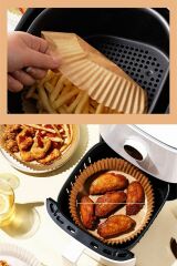 100 Adet Air Fryer Fritöz Pişirme Kağıdı Yuvarlak Tepsi Model Hazır Tek Kullanımlık Kağıt