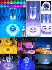 16 Renk 4 Mod Diamond Aydınlatma Masa Lambası Yuvarlak Abajur Dokunmatik & Kumandalı Usb Şarjlı