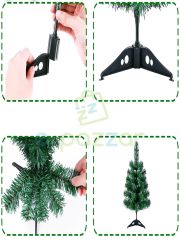 Lüks 3 Boy 60 Cm - 90Cm - 120 Cm Christmas Noel Yılbaşı Süsleme Köknar Çam Ağacı Demonte Pvc Ayaklı